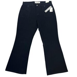 Vtg Fashion Bug Bootcut Pants 14P Petite Black Stretch Cotton Flap Pockets NEW!